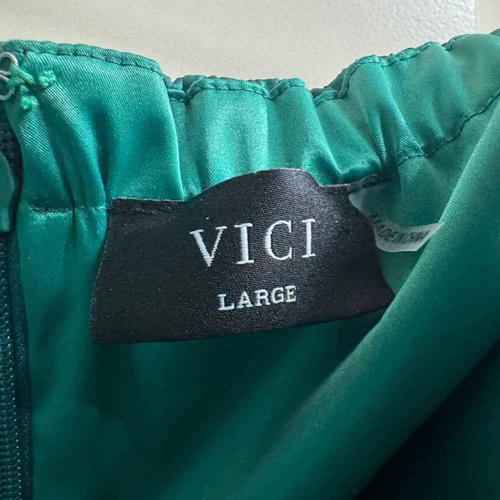 Vici Emerald Green Strapless Pleated Maxi Dress - Picture 11 of 11